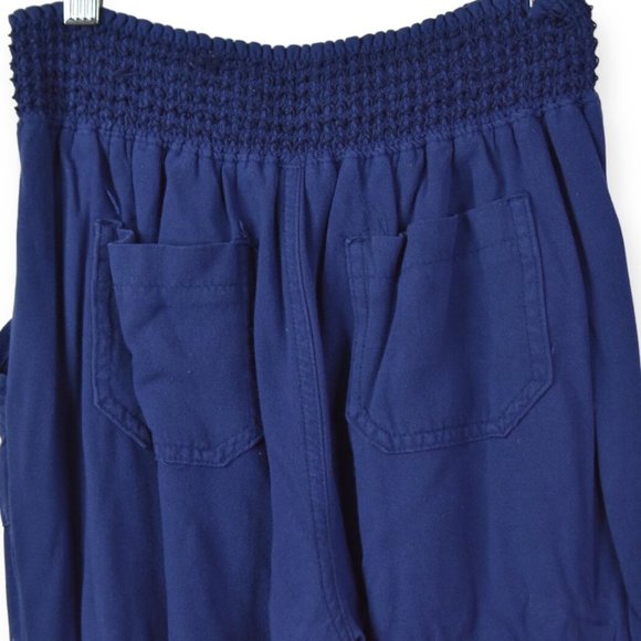 Hannah Pants M Womens Navy Blue Rayon Jogger Drawstring Elastic Wasitband - Picture 8 of 8